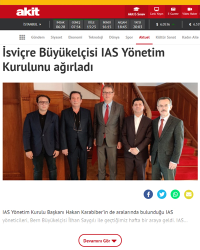 İsviçre Büyükelçisi IAS Yönetim Kurulunu Ağırladı 