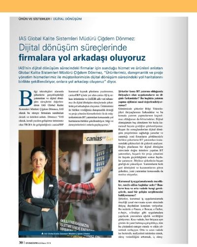 caniasERP ST Endüstri 4.0 Uygulamaları Dergisi Çiğdem Dönmez Röportajı